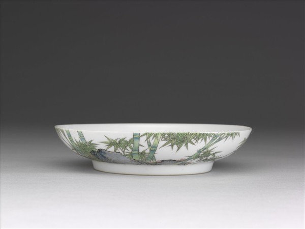 琺瑯彩竹石圖碟