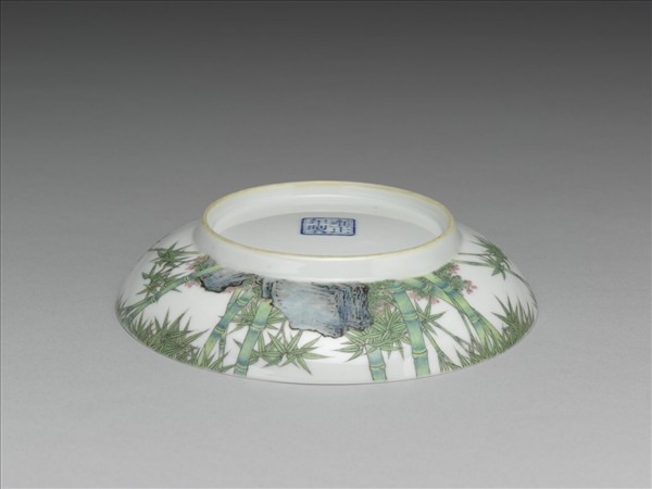 琺瑯彩竹石圖碟