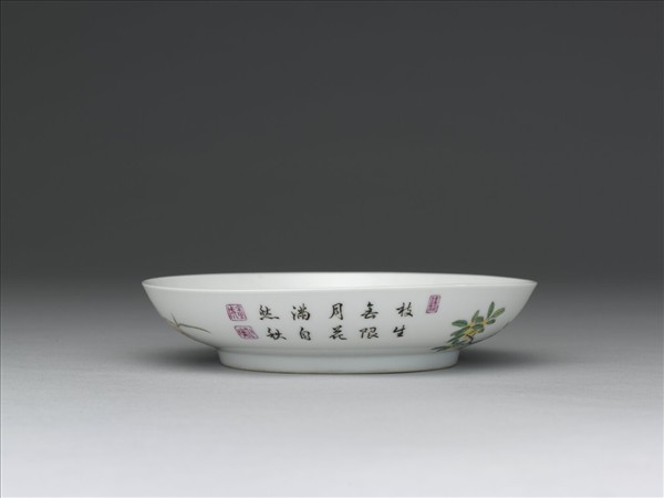 琺瑯彩芙蓉桂花紋碟