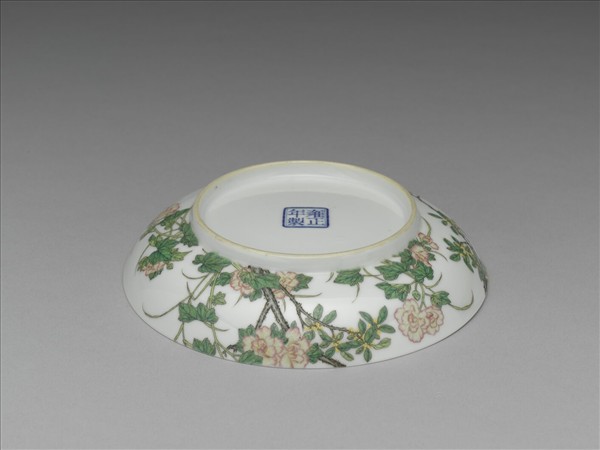 琺瑯彩芙蓉桂花紋碟