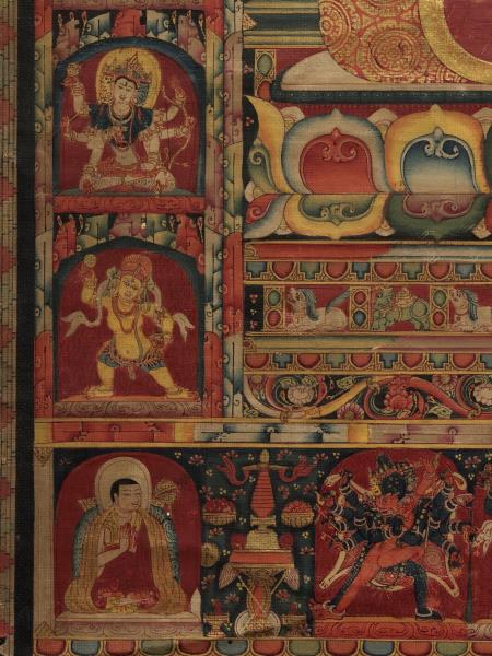 西藏十三世紀達壟寺堪布桑杰溫像唐卡