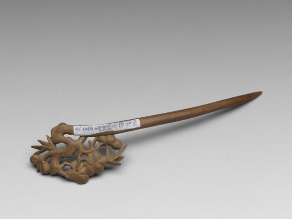 肉桂木雕三友簪