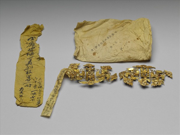 金萬壽簪（一對）