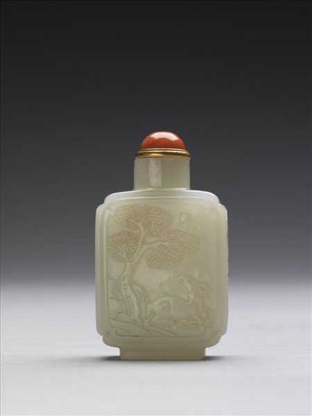 玉受天百祿方壺鼻煙壺