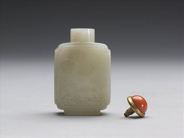 玉受天百祿方壺鼻煙壺