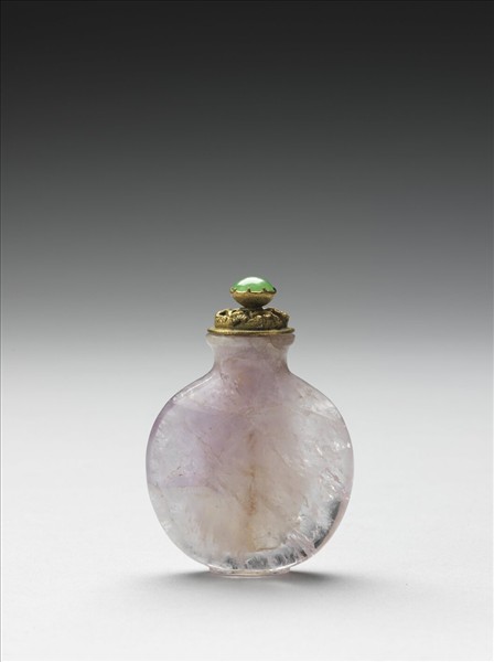 紫晶扁圓形鼻煙壺