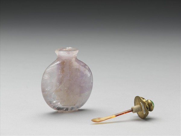 紫晶扁圓形鼻煙壺