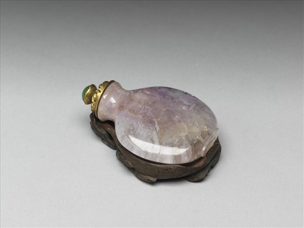 紫晶扁圓形鼻煙壺