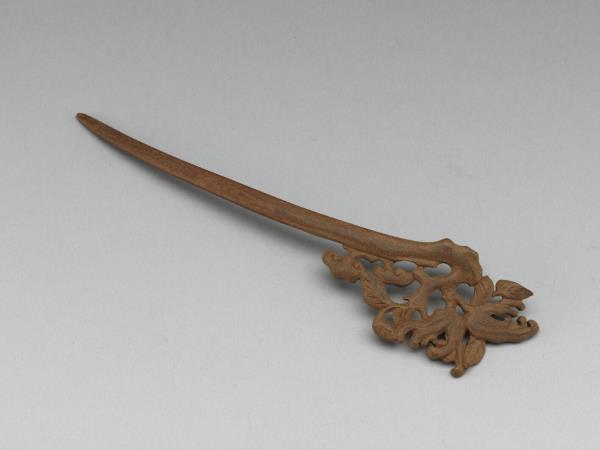 肉桂木雕佛手簪