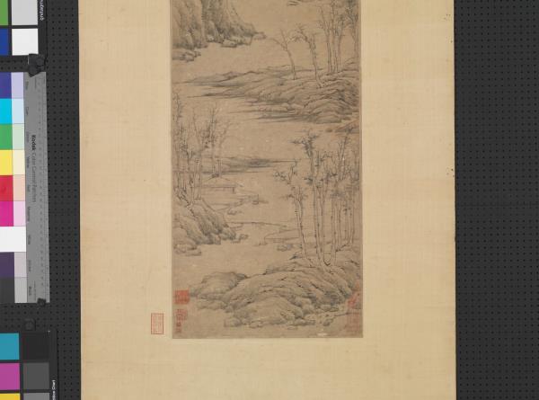 元倪瓚萬壑秋亭　軸