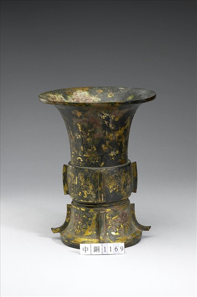 鎏金獸面紋方尊