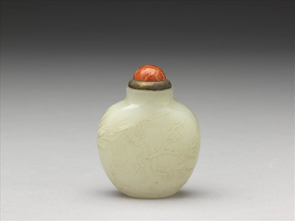 玉歲寒三友鼻煙壺