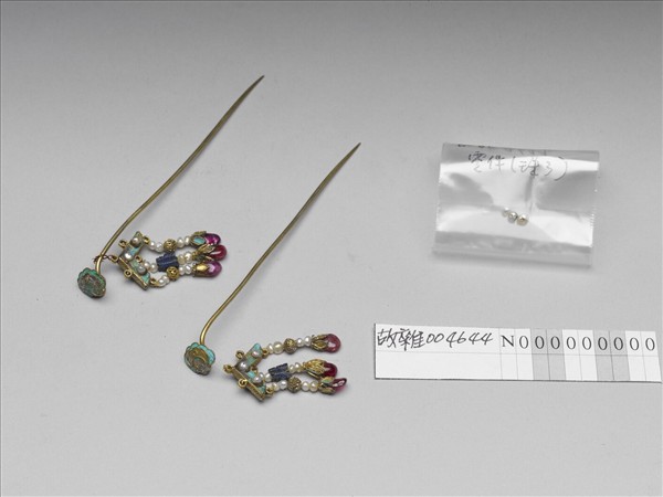 鍍金點翠如意流蘇（一對）