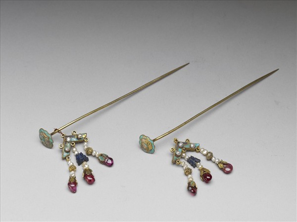 鍍金點翠如意流蘇（一對）