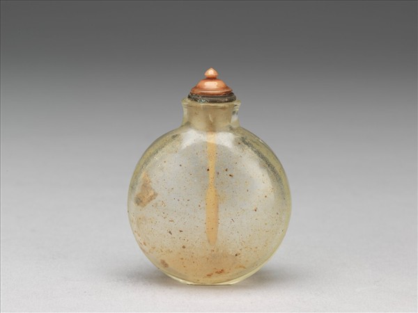 淺黃色透明玻璃鼻煙壺