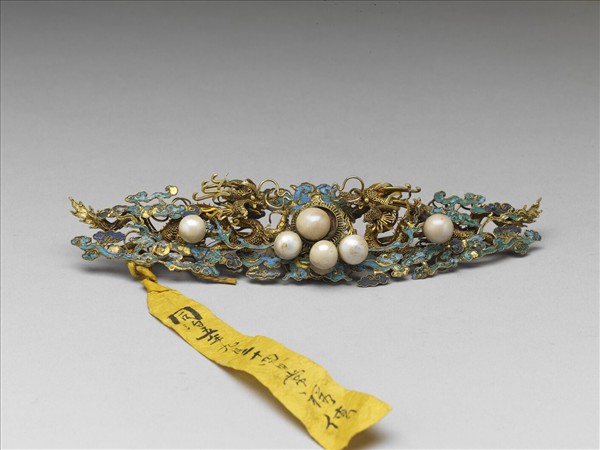 銀鍍金龍戲珠飾件