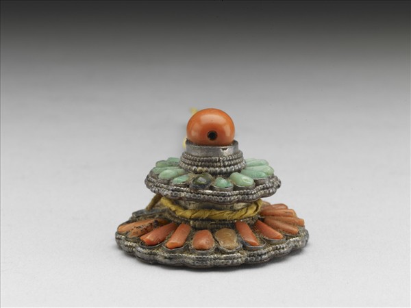 銀嵌珊瑚松石結子