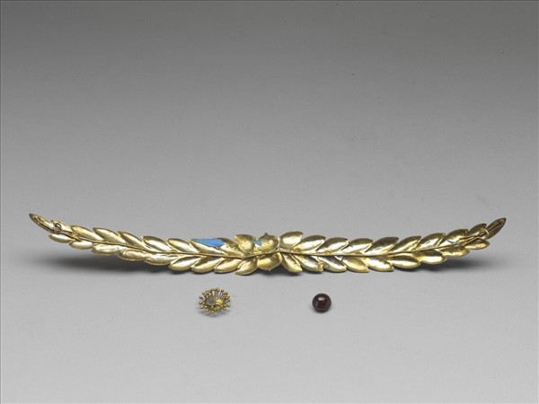 點翠花葉紋面簪