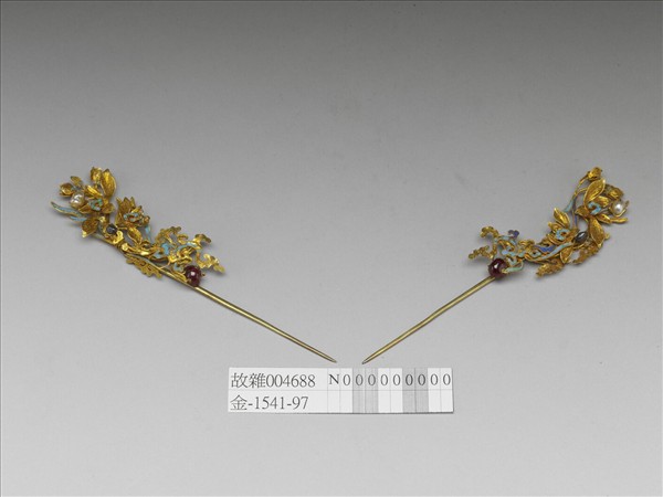 金纍絲蘭花簪（一對）