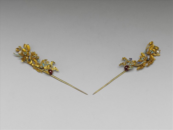 金纍絲蘭花簪（一對）