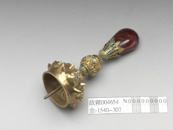 銀鍍金鑲紅色寶石朝冠頂