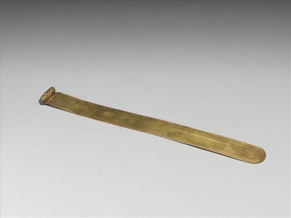 銀鍍金嵌珠扁方