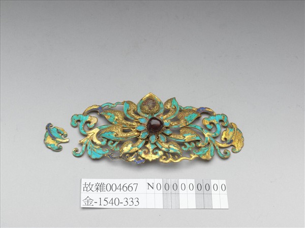 銀鍍金蓮花面簪