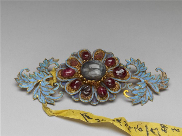 金點翠茶花面簪