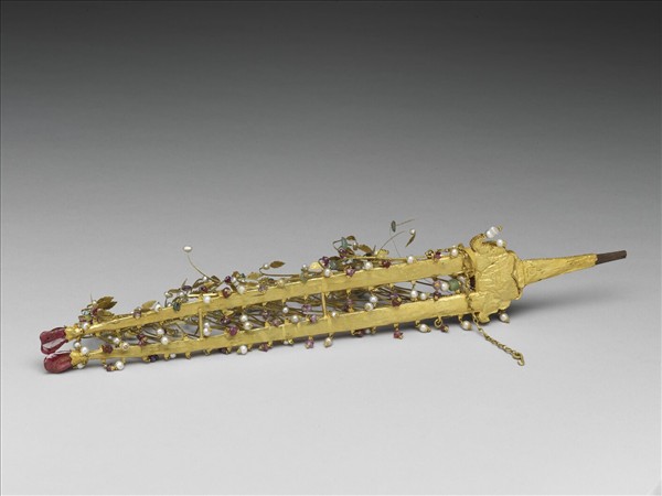 包金嵌珠石帽花