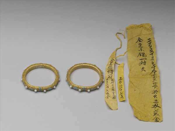 金纍絲花卉響鐲（一對）