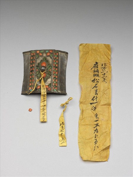 銀嵌珊瑚松石飾件