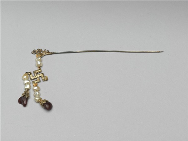 銀鍍金萬字步搖（一對）