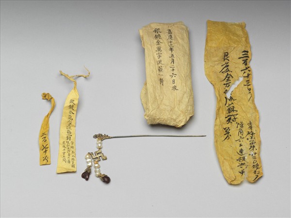 銀鍍金萬字步搖（一對）