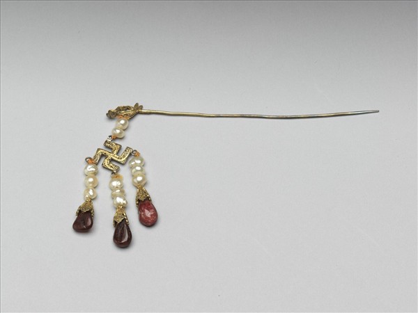 銀鍍金萬字步搖（一對）