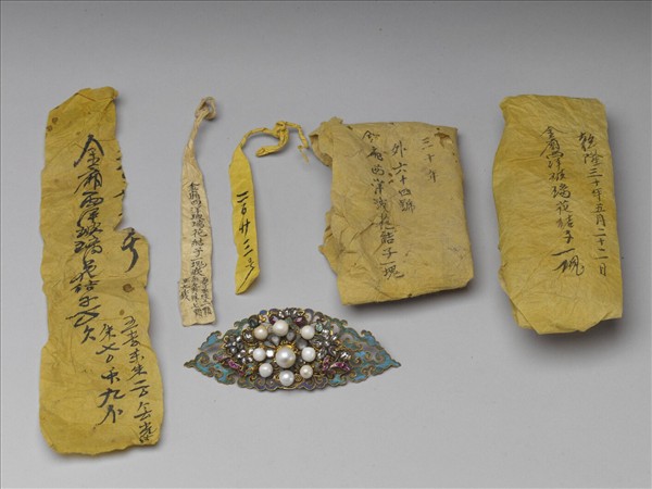 金鑲西洋玻璃花結子