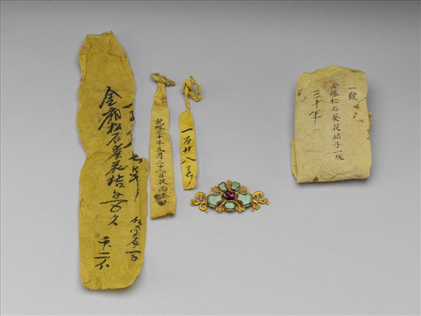 鍍金鑲松石葵花結子