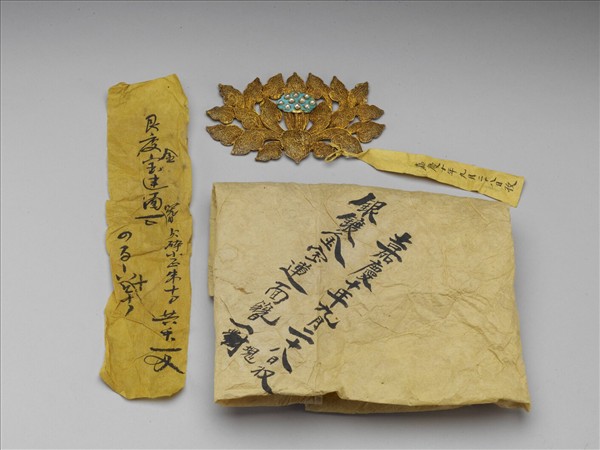 銀鍍金寶蓮面簪