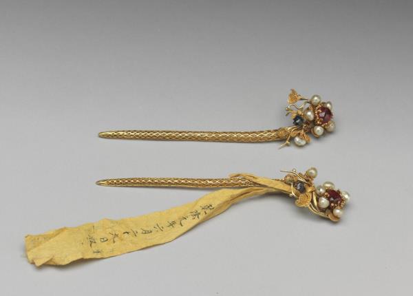 金通氣簪（一對）