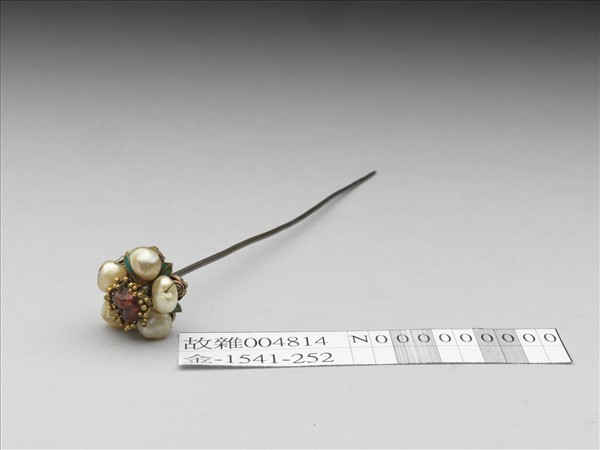 銀鍍金嵌珠花簪