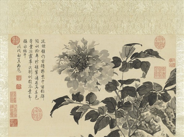 清金廷標畫墨牡丹　軸