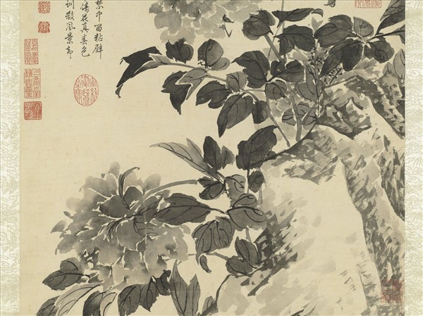 清金廷標畫墨牡丹　軸