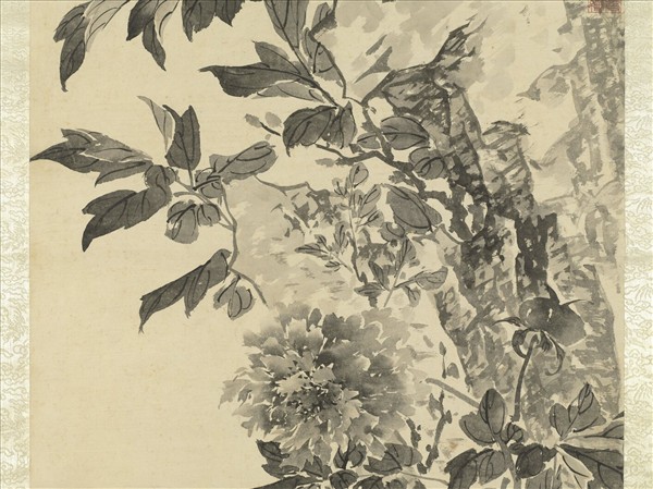 清金廷標畫墨牡丹　軸