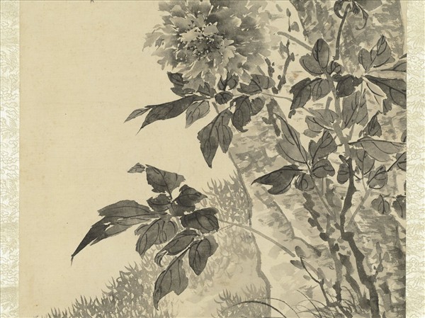 清金廷標畫墨牡丹　軸