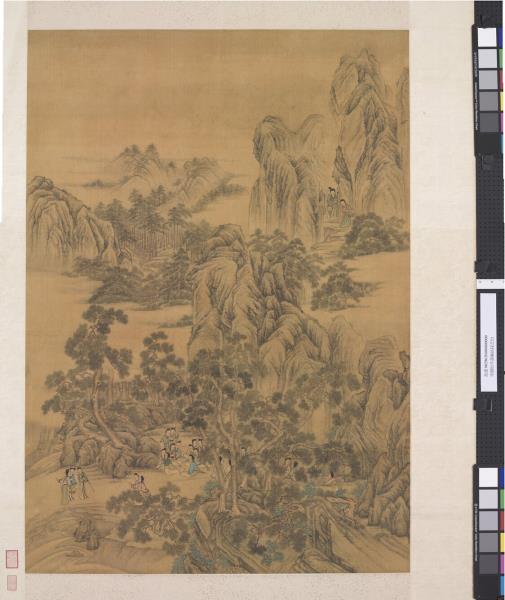 宋劉松年畫麻姑採芝仙　軸