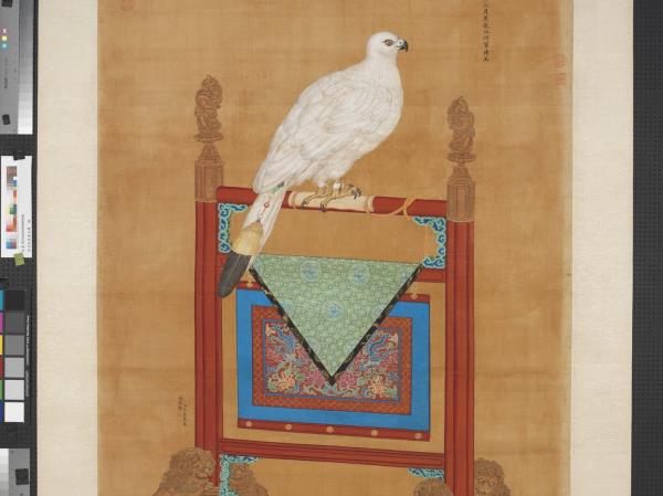 清艾啟蒙畫白鷹　軸