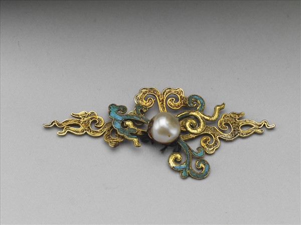 銀鍍金如意雲紋簪