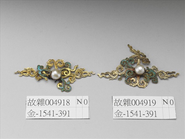 銀鍍金如意雲紋簪