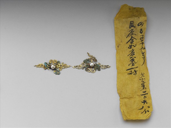 銀鍍金如意雲紋簪