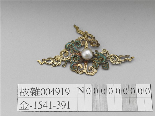 銀鍍金如意雲紋簪