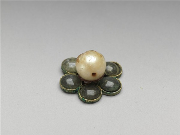 銀鑲玻璃梅花托